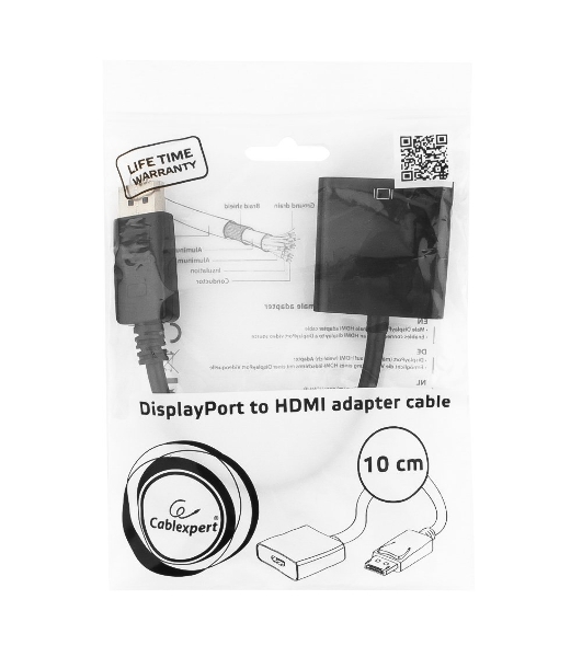Переходник DisplayPort - HDMI Cablexpert A-DPM-HDMIF-002, 20M/19F, пакет