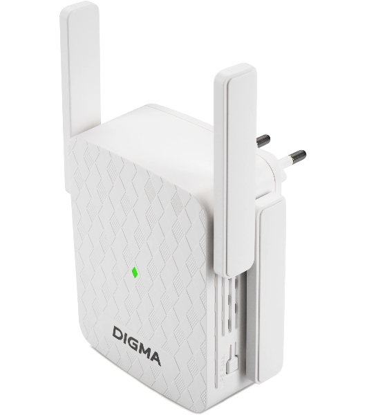 Повторитель беспроводного сигнала Digma D-WR310 (D-WR310V2) N300 Wi-Fi белый