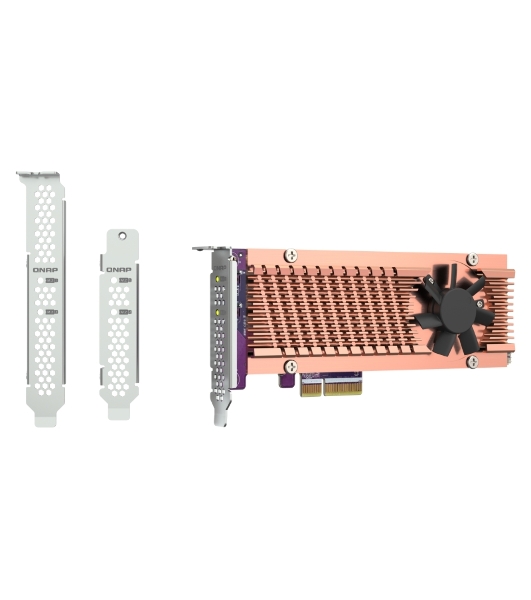 Плата расширения QNAP QM2-2P-344A 2 x M.2 22110 or 2280 PCIe (Gen3 x4) NVMe SSD slots, Low-profile flat and Full-height brackets included.