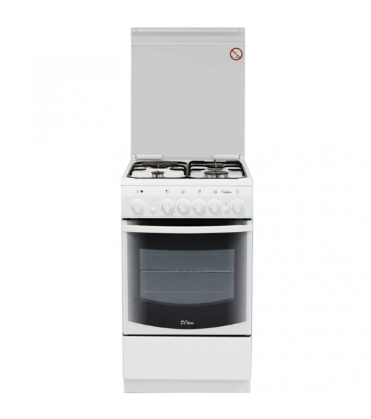 Плита комбинированная De Luxe 506031.00ГЭ (КР) белый, конфорок 4 шт, духовка 60 л, 50 см x 85 см x 60 см