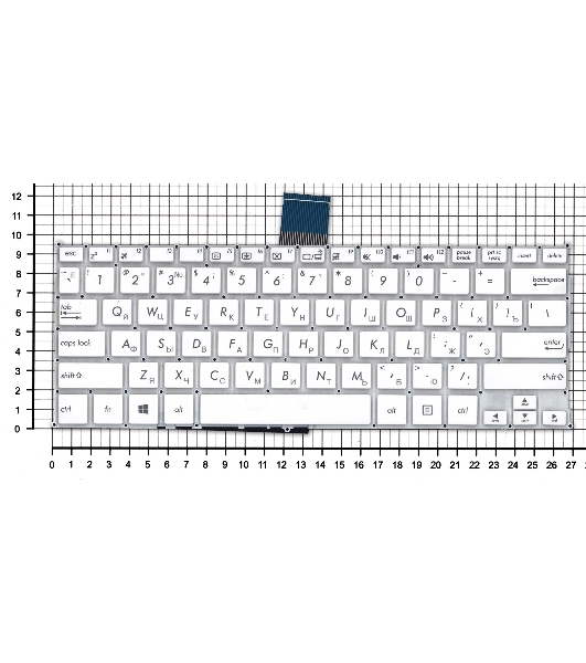 Клавиатура для ноутбука Asus F200CA F200LA F200MA X200 белая, без рамки, плоский Enter