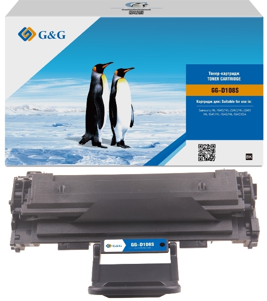 Картридж лазерный G&G GG-D108S черный (1500 стр.) для Samsung ML-1640/2240/2241/1641/1645/1640XSA