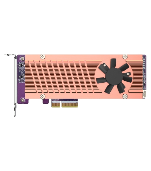 Плата расширения QNAP QM2-2P-344A 2 x M.2 22110 or 2280 PCIe (Gen3 x4) NVMe SSD slots, Low-profile flat and Full-height brackets included.
