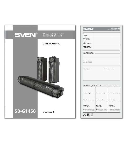Саундбар мини SVEN SB-G1450, черный (10 Вт, питание USB, Bluetooth, подсветка)