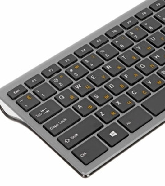 Клавиатура беспроводная Gembird KBW-1, USB, серебристый