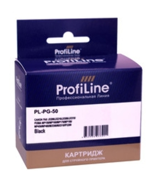 Картридж струйный ProfiLine PL-PG-50 для принтеров Canon FAX JX200/JX210/JX500/JX510/PIXMA MP150/MP160/MP170/MP180/MP450/MP460/MX300/MX310/IP2200 с чернилами Black