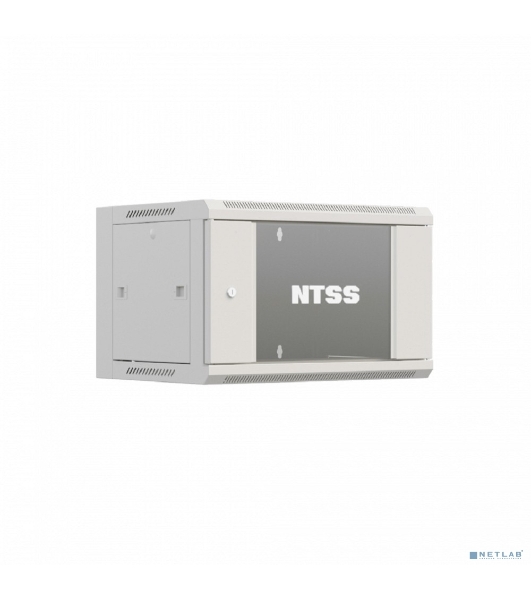 Шкаф коммутационный NTSS Премиум (NTSS-W9U6045GS-2) настенный 9U 600x450 мм пер. дв. стекл 60 кг серый IP20 сталь
