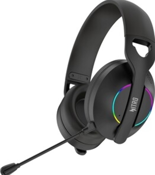 Гарнитура Acer OHR400 чёрный, беспроводная + проводная, USB/mini jack 3.5 мм, до 45 ч, подсветка