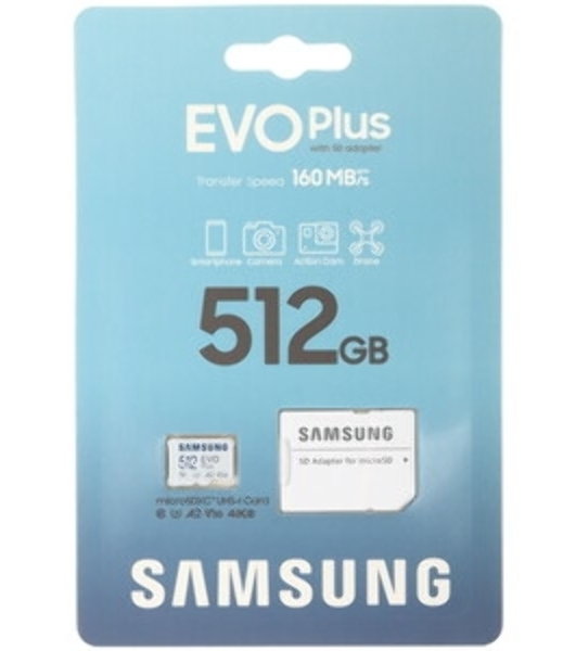 Флеш карта microSDXC 512Gb Samsung MB-MC512SA/EU EVO Plus + adapter