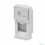 Вставка Rexant Mosaic 22,5x45, на 1 порт с прозрачной шторкой и увеличенным окном маркировки, белая, фото2