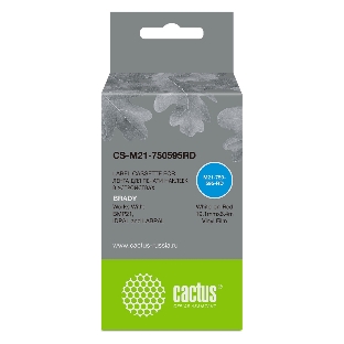 Картридж ленточный Cactus CS-M21-750595RD белый шрифт, красный фон (19.1 мм, 6.4 м) для Brady BMP21-PLUS, BMP21-LAB