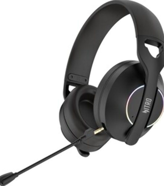 Гарнитура Acer OHR400 чёрный, беспроводная + проводная, USB/mini jack 3.5 мм, до 45 ч, подсветка