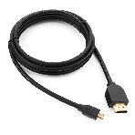 Кабель Cablexpert HDMI-micro HDMI CC-HDMID-6, 19M/19M, v2.0, медь, позол.разъемы, экран, 1.8м, черный, пакет, фото 1
