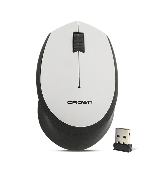 Мышь беспроводная CROWN CMM-937W чёрный/серый, 1000 dpi, USB Type-A, радиоканал, кнопки - 3