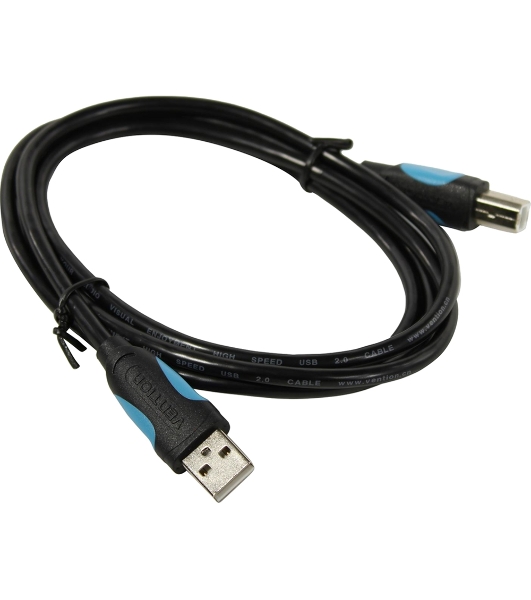 Кабель Vention USB 2.0 AM/BM - 1,5 м. черный VAS-A16-B150