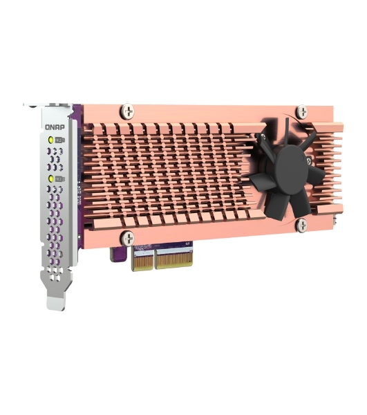Плата расширения QNAP QM2-2P-344A 2 x M.2 22110 or 2280 PCIe (Gen3 x4) NVMe SSD slots, Low-profile flat and Full-height brackets included.