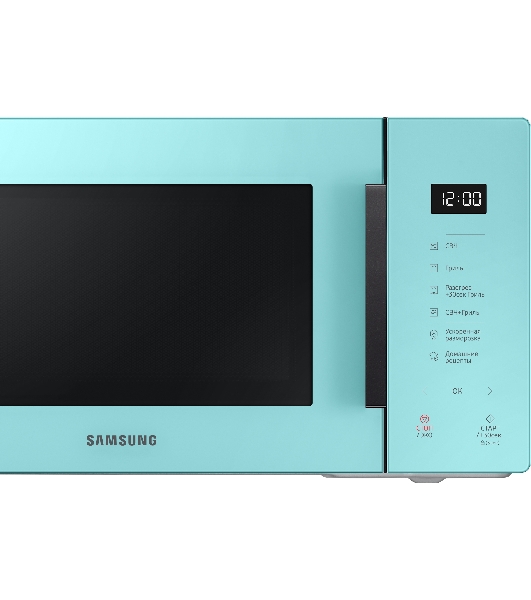 Микроволновая печь Samsung MG23T5018AN/BW голубой, 23 л, 800 Вт, переключатели - сенсор