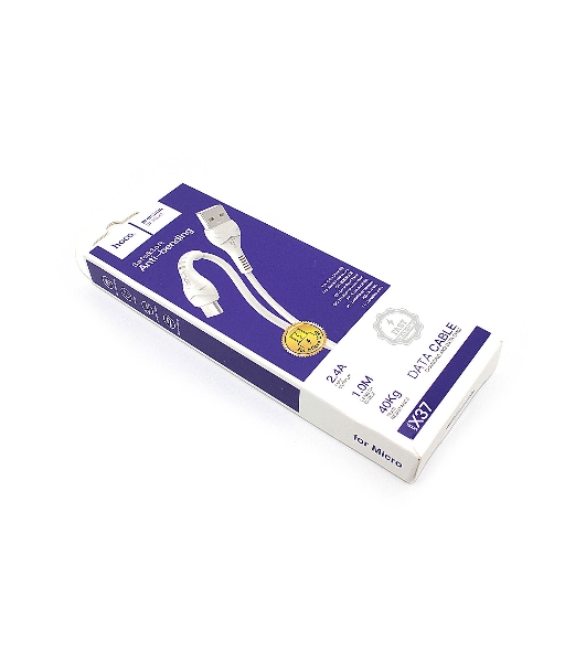 Кабель USB HOCO X37 Cool, USB - Micro USB, 2.4А, 1м, белый