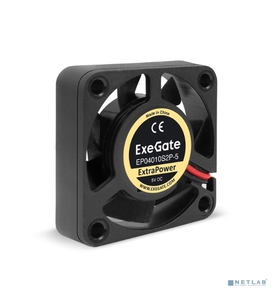 Вентилятор для корпуса ExeGate ExtraPower EP04010S2P-5 черный, 40 мм, 7500 об/мин, 35 дБ, 2 pin