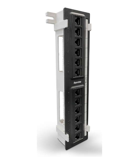 Монтажное оборудование Hyperline PPW-12-8P8C-C5e Патч-панель настенная, 12 портов RJ-45(8P8C), категория 5е, с подставкой