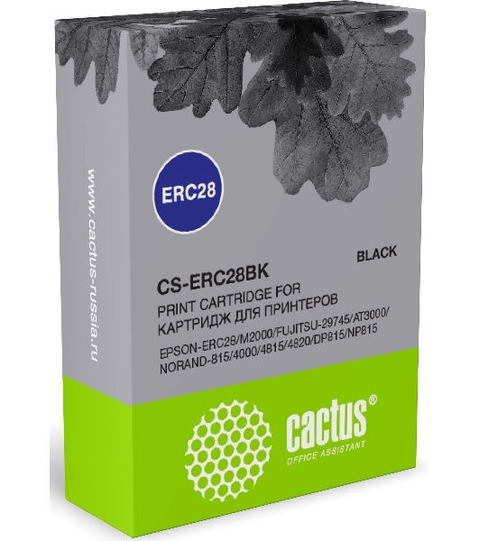Картридж матричный Cactus CS-ERC28BK ERC28 черный (12.7 мм, 3.1 м) для Epson ERC28/M2000/FUJITSU-29745/AT3000/NORAND-815/4000/4815/4820/DP815/NP815