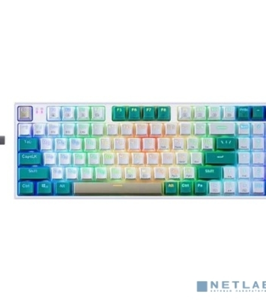 Клавиатура беспроводная Defender REDRAGON VEIGAR USB, Bluetooth/Радиоканал, бело-голубая
