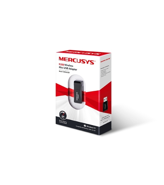 Сетевой адаптер USB2.0 адаптер Mercusys MW300UM, 300 Мбит/с, компактный