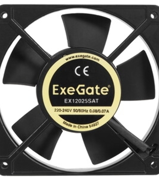 Вентилятор для корпуса ExeGate EX12025SAT черный, 120 мм, 2100 об/мин, 31 дБ