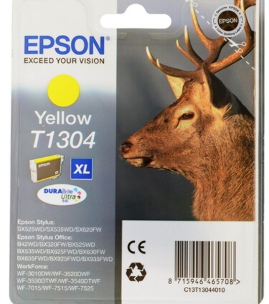 Картридж струйный Epson C13T13044012 желтый для Epson SX525WD/SX535WD/B42WD/BX320FW/BX625FWD/BX635FWD/WF-7015/7515/7525 (10.1мл)