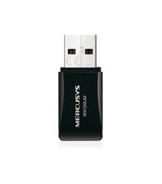 Сетевой адаптер USB2.0 адаптер Mercusys MW300UM, 300 Мбит/с, компактный