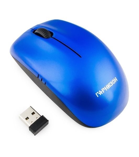 Мышь беспроводная Гарнизон GMW-400B синий, 1200 dpi, радиоканал, USB, кнопки - 3