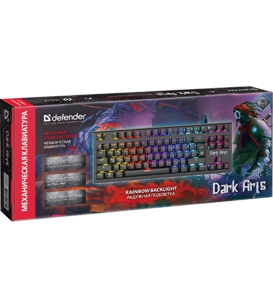 Клавиатура проводная Defender Dark Arts GK-375, USB, черный