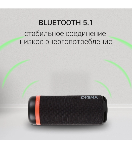 Колонка портативная Digma D-PS1521 черный 16W 2.0 BT 10м 1800mAh