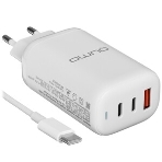 Сетевое зарядное устройство Qumo Energy PD 65Вт (модель 0118), USB-A QC3.0 + 2 USB Type-C PD,+ кабель 1м, Type-C, белый, фото4