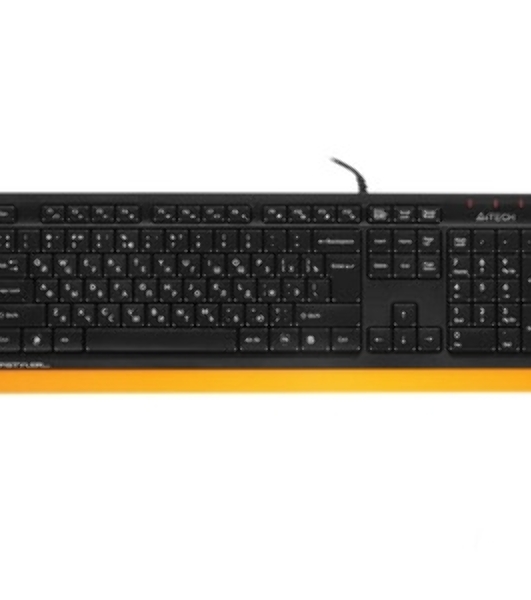 Комплект клавиатура+мышь A4Tech FStyler F1010 проводной, USB, 1600 DPI, чёрный/оранжевый