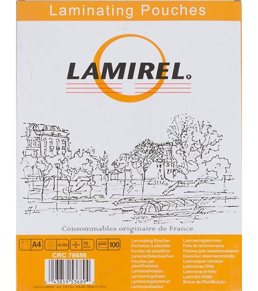 Пленка для ламинирования Lamirel LA-78656 75мкм A4 (100 шт) 216x303 мм