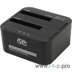 Докстанция 2x2.5'/3.5' SATA HDD/SSD AgeStar 3UBT6-6G, USB 3.0, пластик, черный, UASP, Clone, USB 3.0, фото2