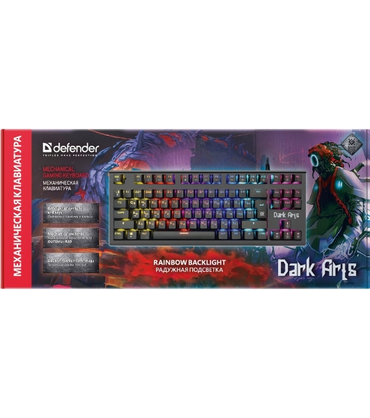 Клавиатура проводная Defender Dark Arts GK-375, USB, черный