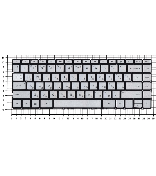 Клавиатура для ноутбука HP Envy 13-AD серебристая с подсветкой