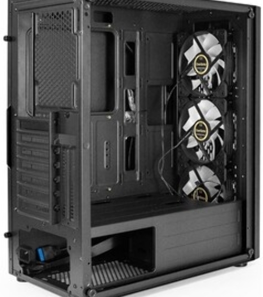 Компьютерный корпус Miditower ExeGate EVO-9205-EVO800 (ATX, БП EVO800RGb с вент. 12 см, с окном, 1хUSB+1хUSB 3.0, аудио, черный, 3 вент. 12см с RGb подсветкой)
