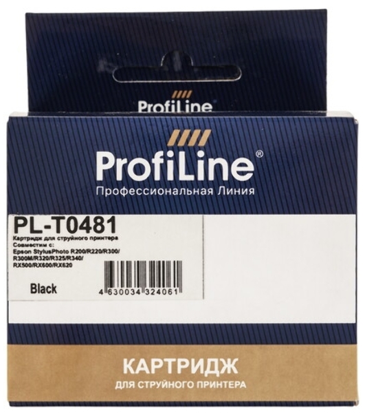 Картридж струйный ProfiLine PL-T0481 для принтеров Epson StylusPhoto R200/R220/R300/R300M/R320/R325/R340/RX500/RX600/RX620 Black водн