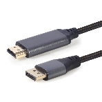 Кабель DisplayPort->HDMI Cablexpert CC-DP-HDMI-4K-6, 4K, 1.8м, 20M/19M, черный, экран, пакет, фото 1