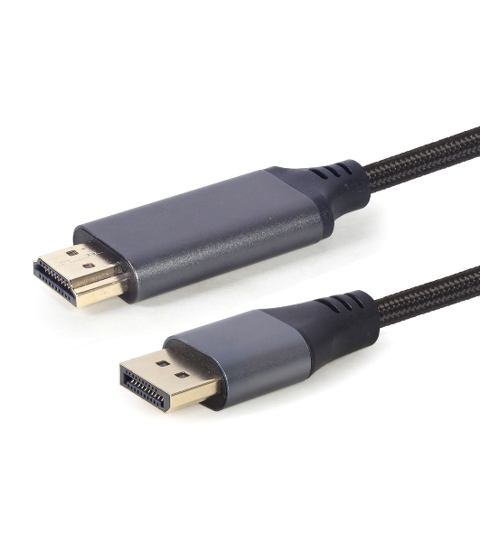 Кабель DisplayPort->HDMI Cablexpert CC-DP-HDMI-4K-6, 4K, 1.8м, 20M/19M, черный, экран, пакет