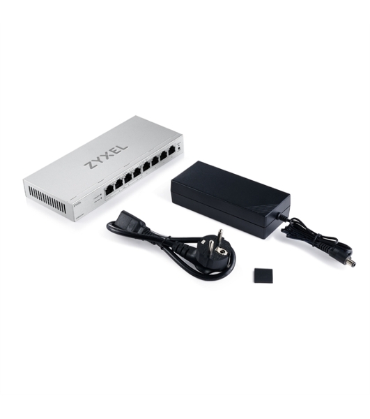 Коммутатор ZYXEL Web-managed Gigabit PoE Switch Zyxel GS1200-8HPv3, 8xRJ-45: 1G (4xPoE+), 68W PoE budget, desktop, fanless