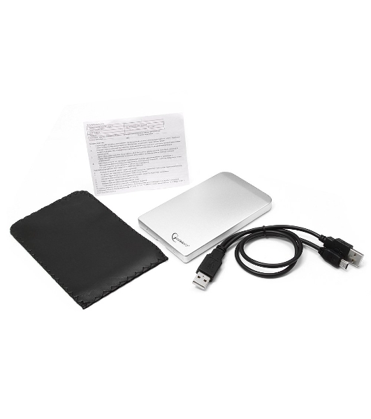 Внешний корпус для HDD Gembird EE2-U2S-41-S 2.5' EE2-U2S-41, серебро, USB 2.0, SATA, металл