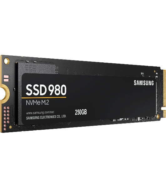 Накопитель SSD Samsung 980, 250Gb, PCIe 3.0 x4, M.2 2280, NVMe, R/W 2900/1300