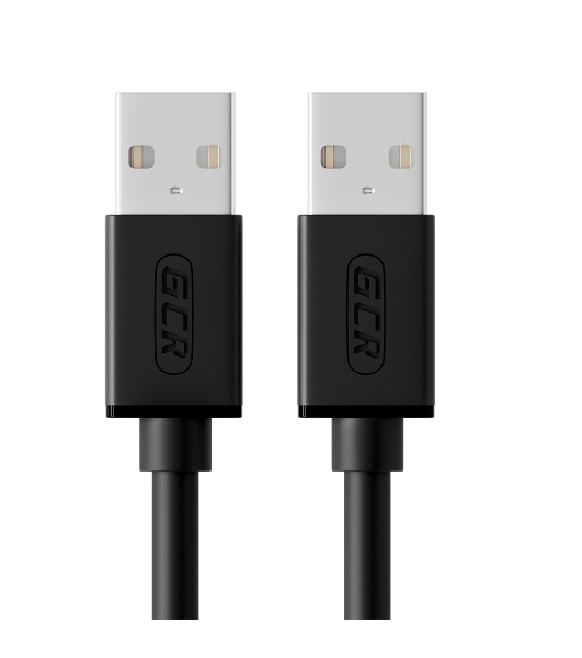 Кабель Greenconnect интерфейсный USB 2.0 1m AM/AM, AWG 28/28 Premium, двойное экранирование, антифриз, черный
