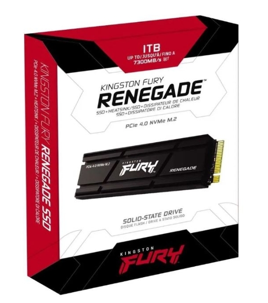 Накопитель SSD Kingston Fury Renegade, 1Tb, PCIe 4.0 x4, M.2 2280, NVMe, R/W 7300/6000, с радиатором