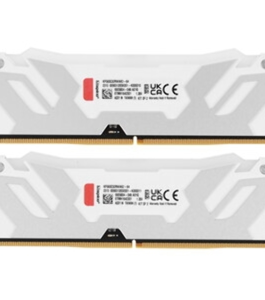 Оперативная память Kingston Fury Renegade, DDR5, 64Gb (2x32Gb), 6400MHz, CL32, DIMM, радиатор, RGB, белый