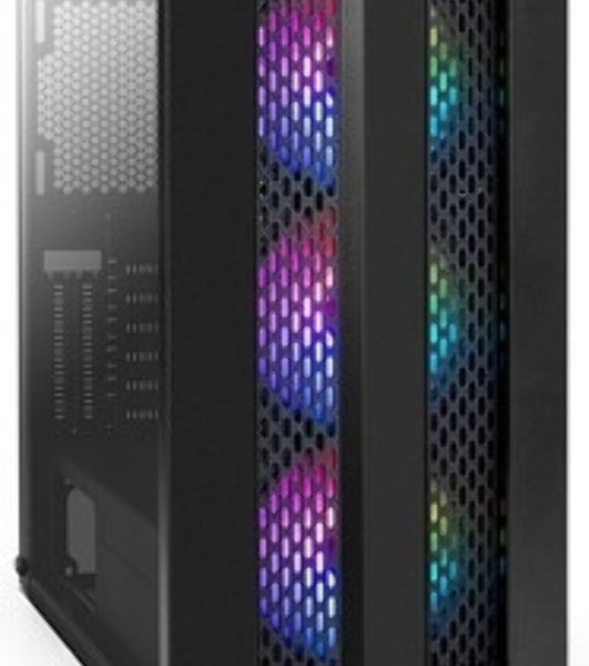 Компьютерный корпус Miditower ExeGate EVO-9205-EVO800 (ATX, БП EVO800RGb с вент. 12 см, с окном, 1хUSB+1хUSB 3.0, аудио, черный, 3 вент. 12см с RGb подсветкой)